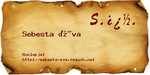 Sebesta Éva névjegykártya