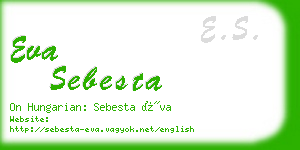 eva sebesta business card